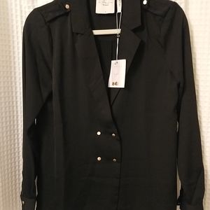 La Academies black silk military blouse from RC